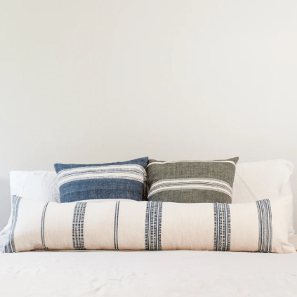 Ayden lumbar pillow; soft, rectangular accent pillow designed for sofas, chairs, or beds, offering comfort and style with a handcrafted, home décor-friendly design.