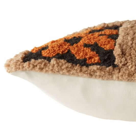 Nazka ‘Kika’ handcrafted indoor/outdoor pillow with nomadic boucle texture, perfect for adding a stylish, tactile accent to living rooms, patios, or outdoor seating areas.