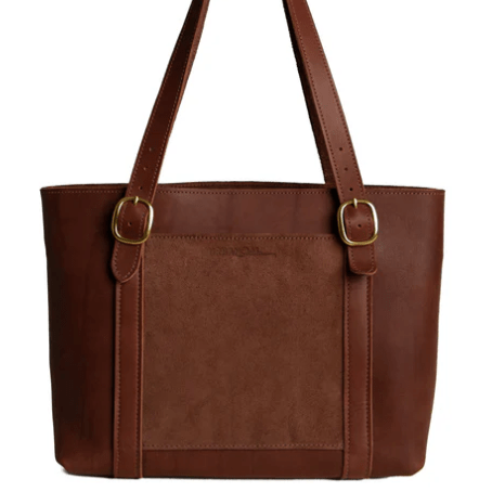 Regina Tote is a stylish and functional handbag for everyday use, featuring durable construction and a roomy interior for essentials. Chestnut Brown