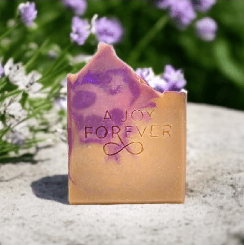 Wild Lavender & Chamomile vegan soap; plant-based bar infused with calming lavender and chamomile, offering gentle cleansing and moisturizing for skin with eco-friendly, cruelty-free ingredients.