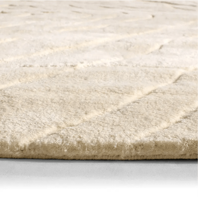 Ameln Collection Jarif hand-knotted rug made from undyed New Zealand wool; artisan-crafted area rug featuring natural tones, soft texture, and durable construction for elegant home interiors.