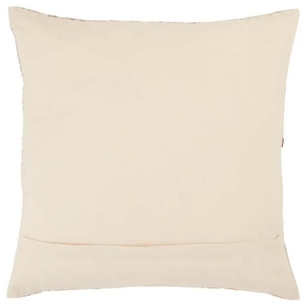 Amulet Ayami handcrafted cotton throw pillow with tribal block design in Evening Sand, soft and durable, perfect for adding texture and style to sofas, chairs, or beds. Cover back
