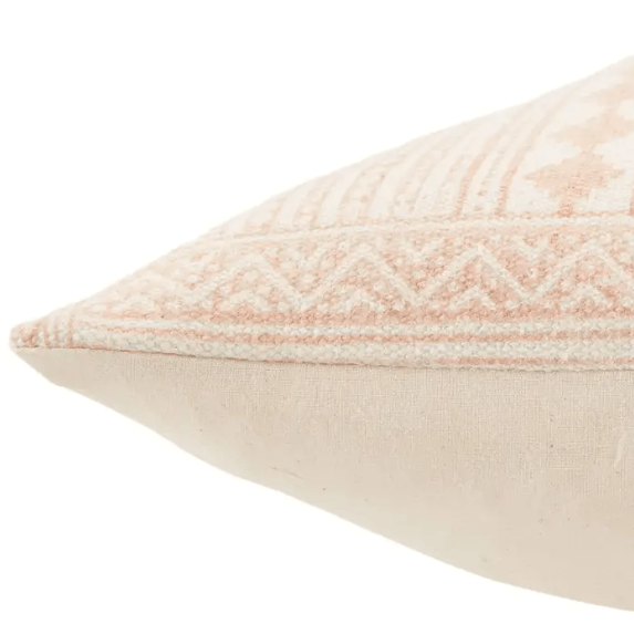 Label J Amulet Ayami Handcrafted Amulet Ayami handcrafted cotton throw pillow with tribal block design in Evening Sand, soft and durable, perfect for adding texture and style to sofas, chairs, or beds. Evening Sand Cover Only