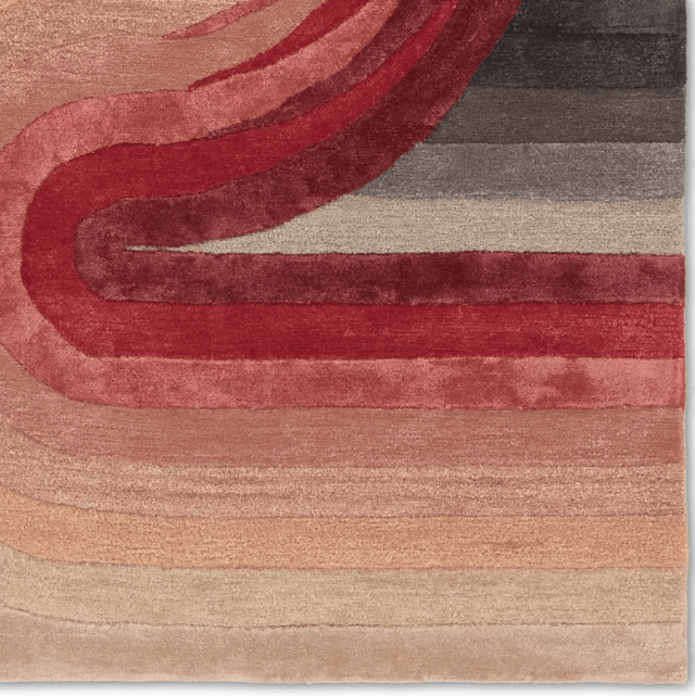 Iconic ICO12 hand-tufted area rug in wool and viscose, featuring high-low texture for depth and a luxurious finish.