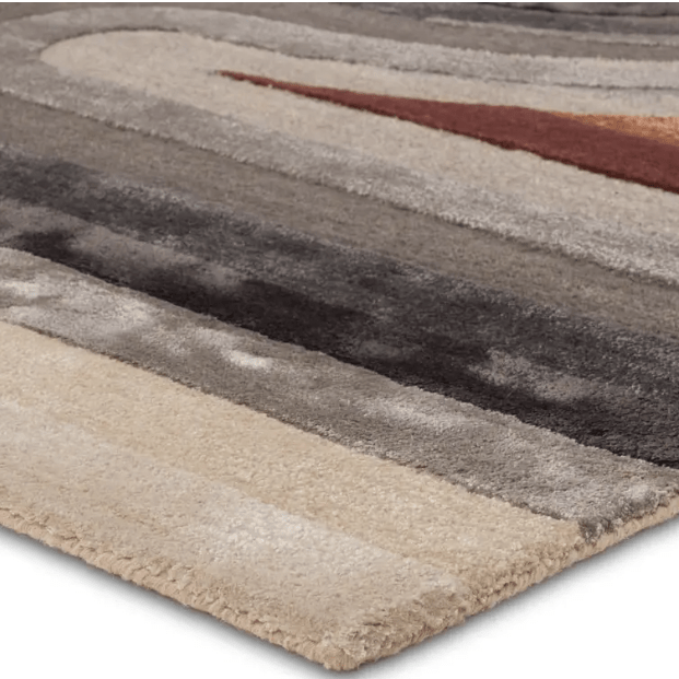 Iconic ICO12 hand-tufted area rug in wool and viscose, featuring high-low texture for depth and a luxurious finish.