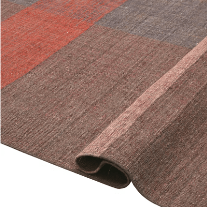 Jalal Kelim Arcobaleno rug, a handwoven, oversized flatweave in a vibrant geometric pattern, crafted from a durable wool and cotton blend, ideal for large living spaces or studios.