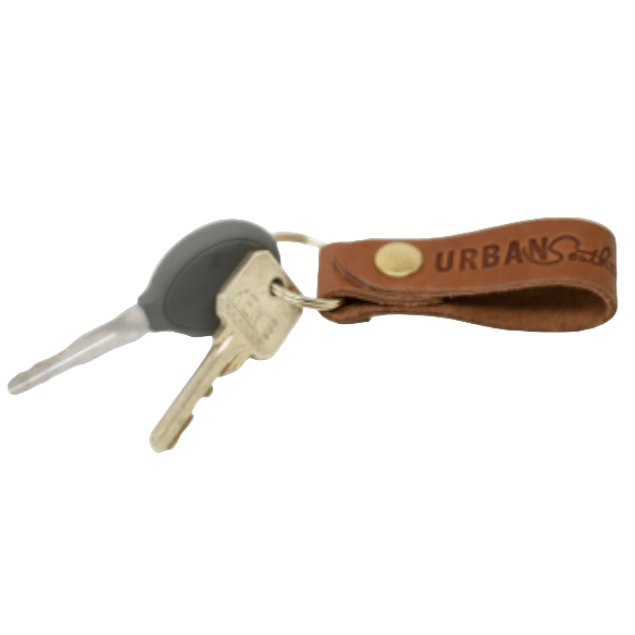 Handcrafted leather key fob is a durable and stylish accessory.