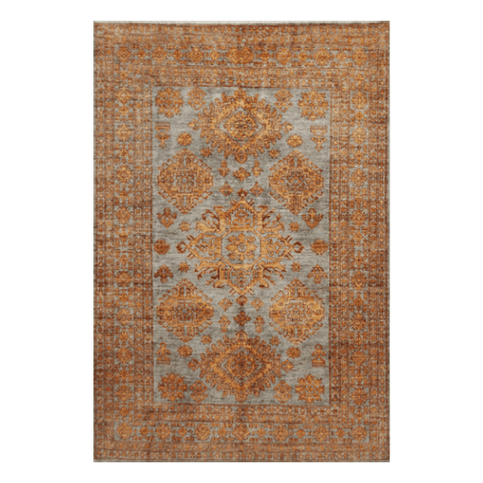 Loomier Ghazni A hand-knotted wool area rug, 7’ x 4’, artisan-crafted, earthy tones with subtle geometric patterns, soft and durable, ideal for accenting living rooms, hallways, or bedrooms.