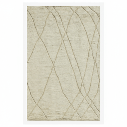 Loomier Ozbek Berber hand-knotted rug, 7’ x 5’, 100% wool, plush Moroccan-inspired design, perfect for living rooms, bedrooms, or cozy corners, luxurious high-pile texture for warmth and style.