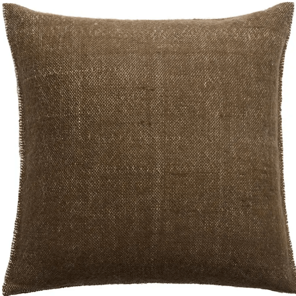 Margosa Mila 100% wool textured pillow in stonewashed finish; handcrafted accent pillow for sofas, chairs, or beds, adding cozy texture and artisan detail to home décor. Stellar Down feather