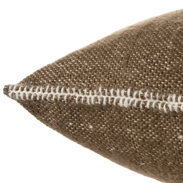 Margosa Mila 100% wool textured pillow in stonewashed finish; handcrafted accent pillow for sofas, chairs, or beds, adding cozy texture and artisan detail to home décor.  Canteen Polyester