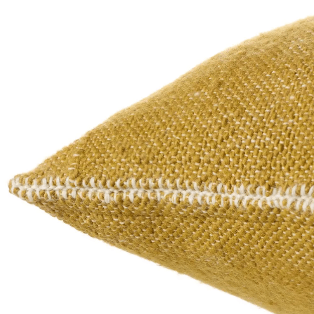 Margosa Mila 100% wool textured pillow in stonewashed finish; handcrafted accent pillow for sofas, chairs, or beds, adding cozy texture and artisan detail to home décor. Sulfur Green Cover Only