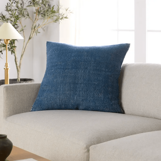 Margosa Mila 100% wool textured pillow in stonewashed finish; handcrafted accent pillow for sofas, chairs, or beds, adding cozy texture and artisan detail to home décor. Stellar Polyester