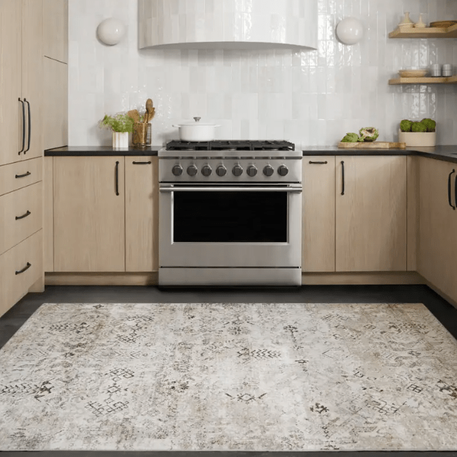 Nadine NDN03 area rug, power-loomed 100% polyester, kid- and pet-friendly, easy-care contemporary design.