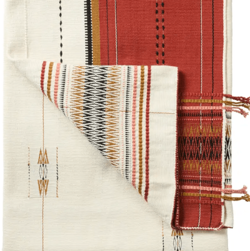 Nagaland Angami handcrafted cotton throw blanket; artisan-made textile featuring traditional weaving, soft texture, and cultural patterning—perfect for sofas, chairs, or beds