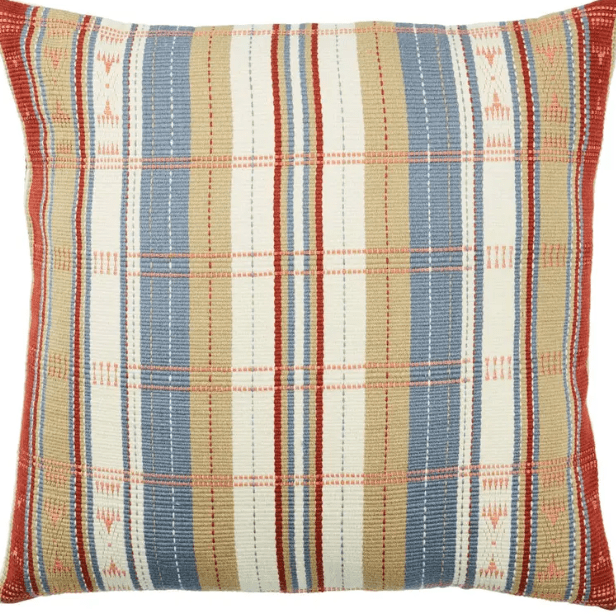 Nagaland Shiloi throw pillow featuring a handcrafted tribal and stripe motif, ideal for sofas, chairs, or beds, adding texture and artisanal charm to your home décor. Down Alternative