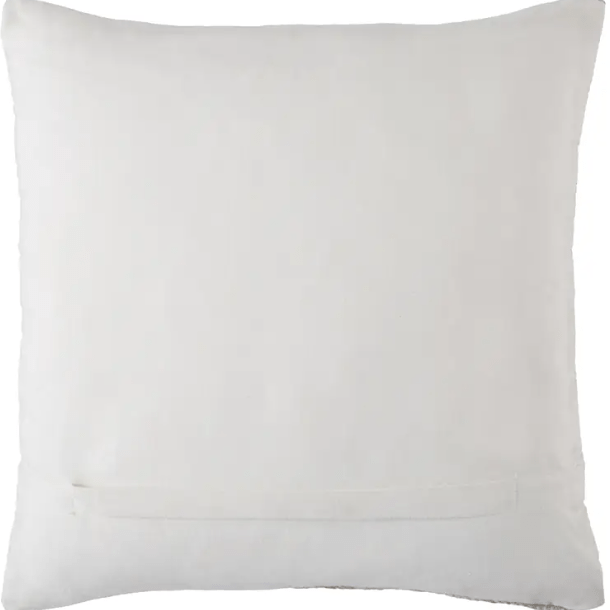 Nikki Chu Groove ‘Cymbal’ indoor/outdoor pillow with teal retro motif, durable weather-resistant fabric, stylish accent for patios, decks, or indoor seating areas. Back