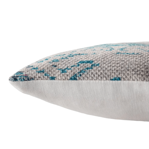 Nikki Chu Groove ‘Tribe’ indoor/outdoor lumbar pillow with prismatic tribal motif, durable weather-resistant fabric, adds style and comfort to patios, decks, or indoor spaces. Cover Only corner