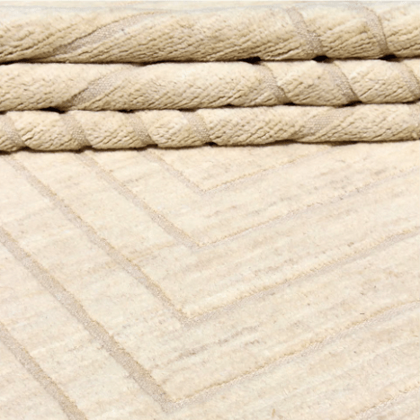 Ozbek Berber hand-knotted wool rug, 7'8” x 6'1”, Moroccan-inspired luxury design with rich texture and natural wool tones, ideal for adding warmth and sophistication to modern or bohemian interiors.