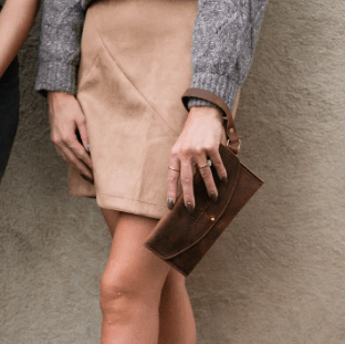 Ruby leather wristlet wallet with secure zip closure, compact design for essentials, versatile accessory for everyday use. Rustic Brown