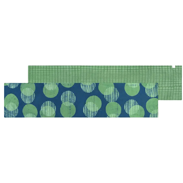 Short organic cotton table runner; reversible and topstitched for durability and style, perfect for dining tables, sideboards, or as an accent piece in home décor. Circles