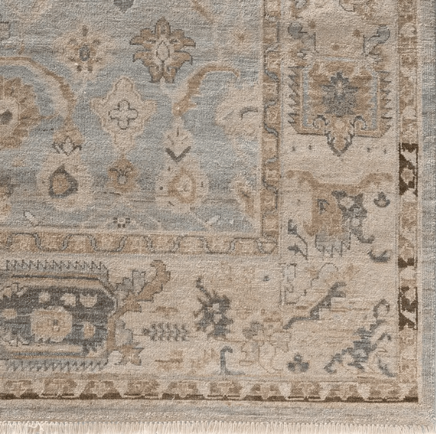 Someplace in Time Resonant hand-knotted 100% wool rug with a timeworn finish; durable, kid- and pet-friendly artisan-crafted area rug adding texture, warmth, and timeless style to living spaces.