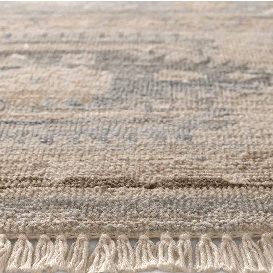 Someplace in Time Resonant hand-knotted 100% wool rug with a timeworn finish; durable, kid- and pet-friendly artisan-crafted area rug adding texture, warmth, and timeless style to living spaces.