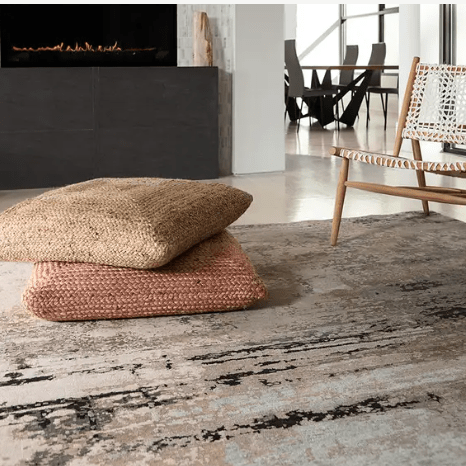 Tattvam Collection Misana hand-knotted rug made from wool and bamboo rayon; artisan-crafted area rug featuring soft texture, subtle sheen, and elegant design for living spaces.