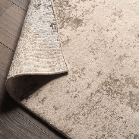 Tattvam Collection Misana hand-knotted rug made from wool and bamboo rayon; artisan-crafted area rug featuring soft texture, subtle sheen, and elegant design for living spaces.