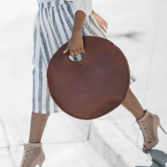 Urban Southern The Carrollton Circle Tote: stylish and spacious tote bag featuring durable materials and modern design, perfect for everyday use, errands, or casual outings. Chestnut Brown