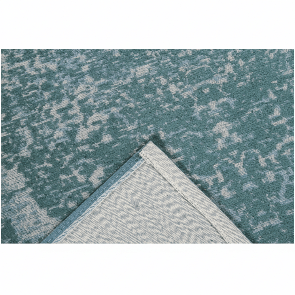 Vivace Argentella 5 Ming - Blue Handcrafted Cotton Chenille Rug - Situations Designs Rugs SVIV-ARGE-5X3-3924.9 2' x 2.62'