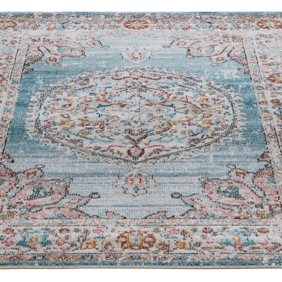 Vivace Maggio A an indoor/outdoor area rug in light blue, durable and versatile, ideal for patios, living rooms, or high-traffic spaces with a contemporary design.