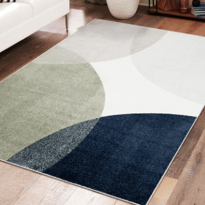 Vivace Nemo Circles Multi Modern Art Rug, soft plush texture with bold contemporary circular pattern in neutral and accent tones, ideal for living rooms, bedrooms, and modern interiors.