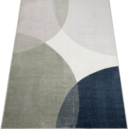 Vivace Nemo Circles Multi Modern Art Rug, soft plush texture with bold contemporary circular pattern in neutral and accent tones, ideal for living rooms, bedrooms, and modern interiors.